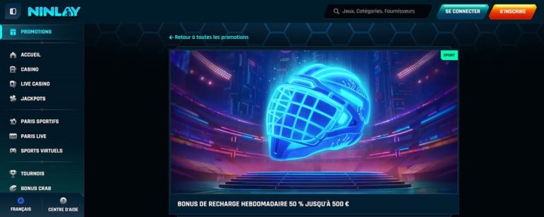 Ninlay Casino bonus recharge hebdomadaire