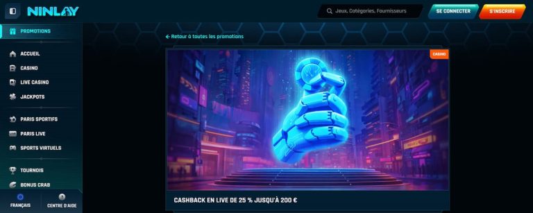 Ninlay Casino cashback live